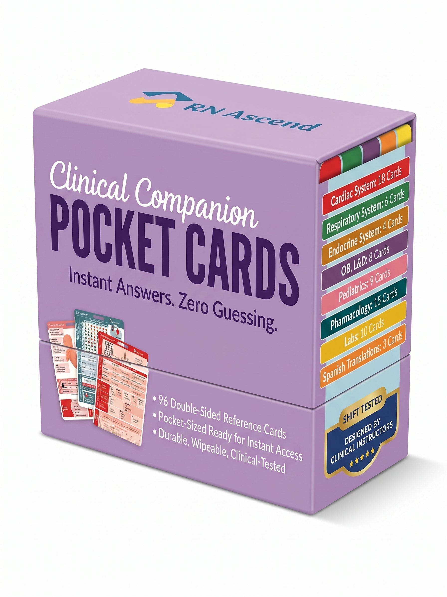 Complete Nursing Student Clinical Reference Bundle - 151 Badge + Pocket Cards Set | RN Ascend Quick Access & Study Cards for BSN ADN Programs